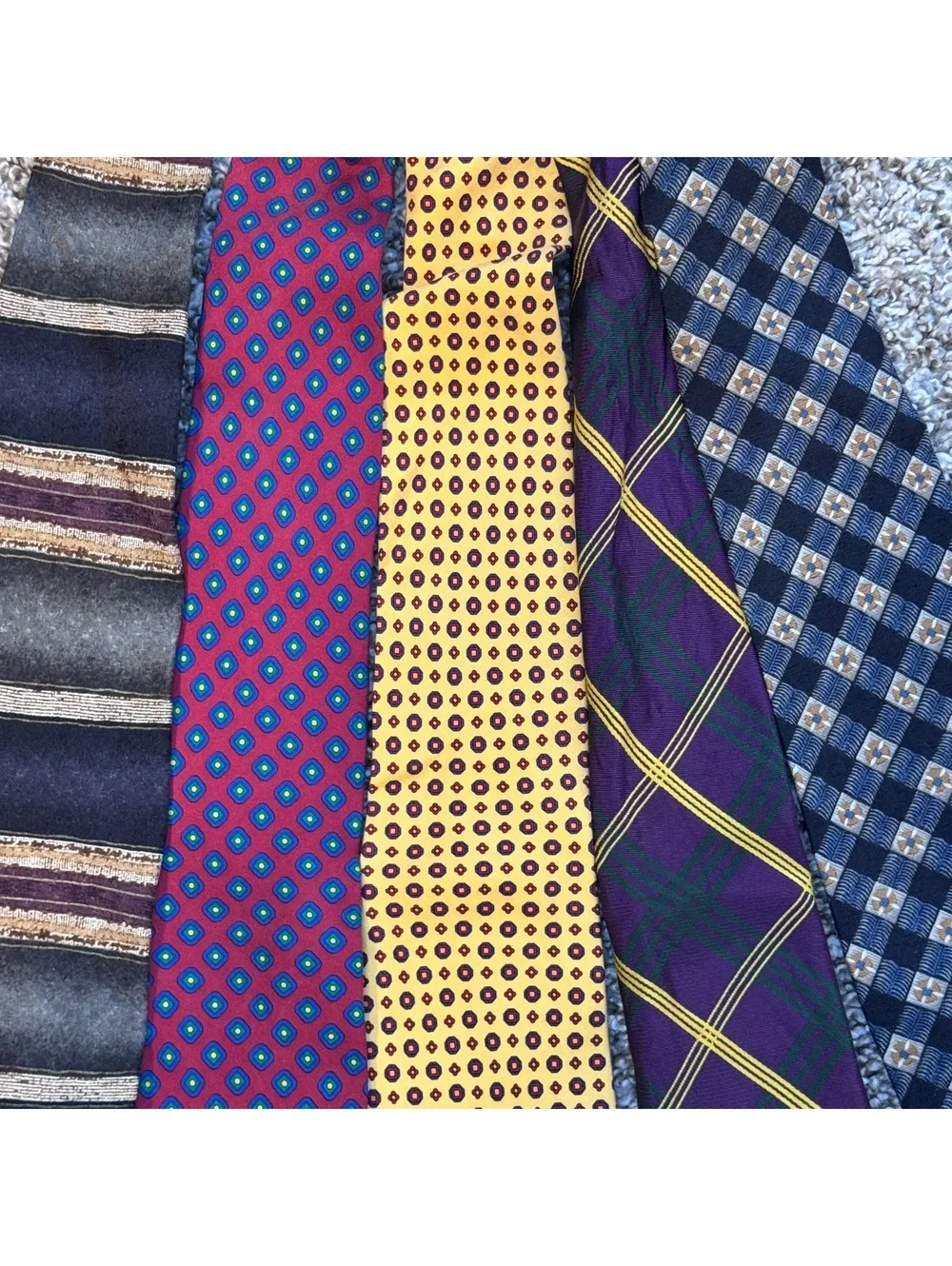 Vintage Men’s Tie Lot 5pc Kenneth Cole American Living J Rigging